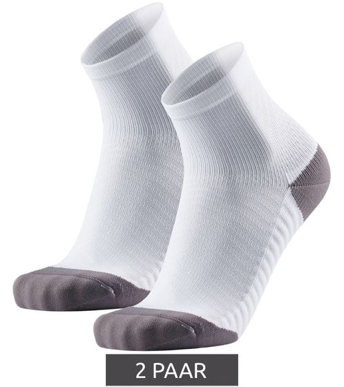 2 paires de chaussettes de course DANISH ENDURANCE anti-friction race pour hommes avec rembourrage grip bas de sport 160000 Blanc