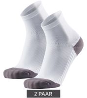2 pairs of DANISH ENDURANCE anti-friction race men s running socks with grip padding sports stockings 160000 White