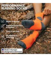 2 pairs of DANISH ENDURANCE anti-friction race men s running socks with grip padding sports stockings 160000 White