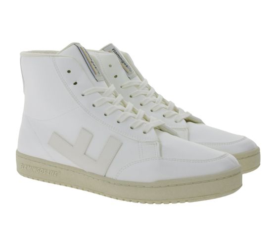FLAMINGOS LIFE Old 80`s everyday shoes vegan high-top sneakers Made in Spain FW21O8ALLWHIMON white