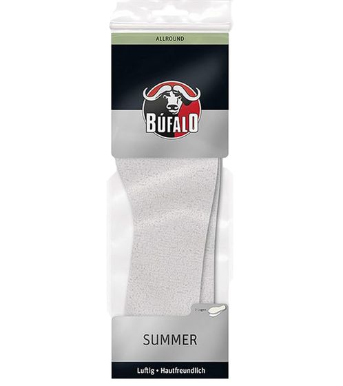Búfalo Einlegesohle Summer mit 2-Lagen für ein angenehmes Tragegefühl hautfreundliche und luftige Einlagen Sommer-Einlagen mit Latexschaum-Polsterung Anti-Rutsch-Rillenprofil Weiß