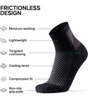 2 pairs of DANISH ENDURANCE anti-friction race men s running socks with grip padding sports stockings 160000 in black, white, gray