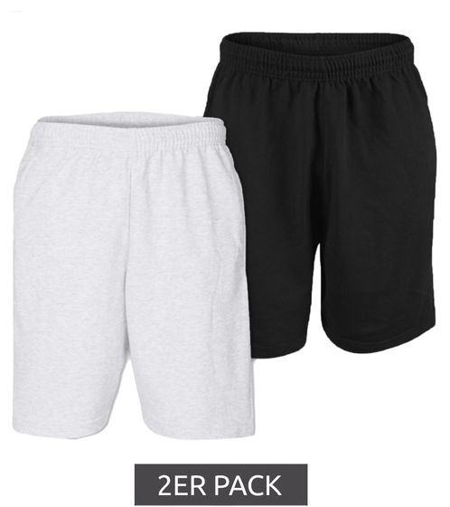 Pack of 2 FRUIT OF THE LOOM men's sweat shorts black/gray