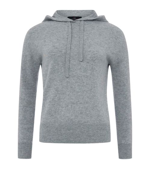 KKS STUDIOS short hoody women's hooded sweater made of 100% cashmere sweater 7079 gray