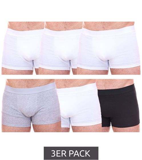 Pack of 3 watson s men s boxer shorts in retro style cotton shorts black, white or a mix of black/white/gray