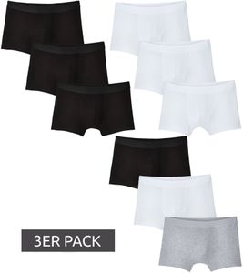 Pack of 3 watson's men's boxer shorts in retro style cotton shorts black, white or a mix of black/white/gray