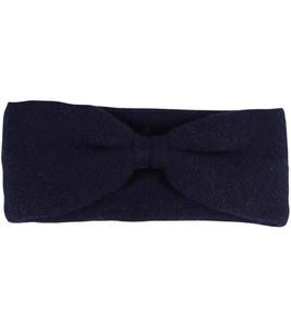 KKS STUDIOS Damen Stirnband aus 100% Kaschmir Kopf-Band mit Fliege-Knoten 8012S-22-K Navy