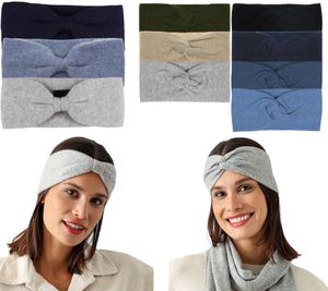 KKS STUDIOS women s headband made of 100% cashmere head band with twist or bow tie knot black, blue, gray, beige, green