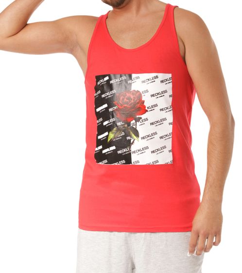 Débardeur pour homme YOUNG & RECKLESS Heartbreakers avec grande chemise musculaire imprimée sur le devant en coton MTS3206RED-572 rouge