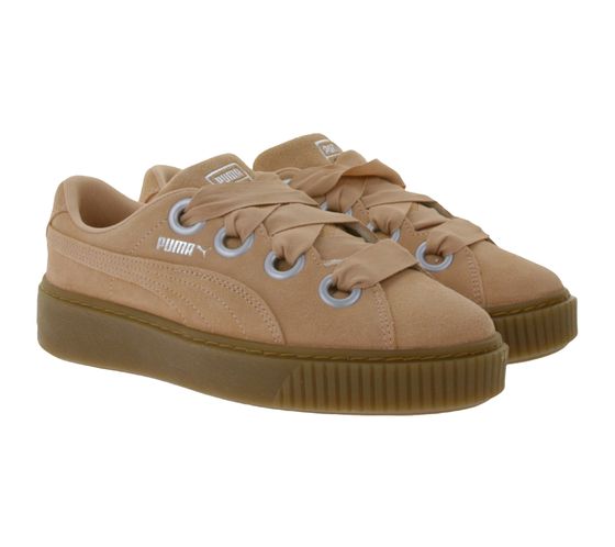 PUMA Platform Kiss Suede Damen Plateau-Sneaker Echt-Leder 366461 03 Pfirsich