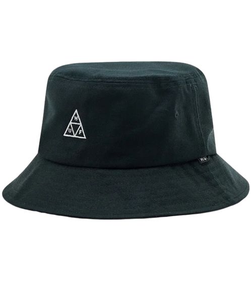 HUF Essentials Hat chapeau de pêcheur élégant avec logo imprimé sur le devant HT00618 Noir