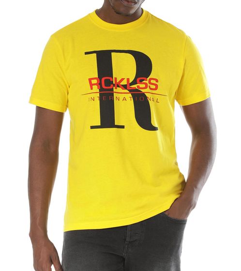 YOUNG & RECKLESS Marina t-shirt homme en coton avec imprimé sur le devant 110015-411 jaune
