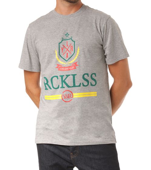 YOUNG & RECKLESS Vailant t-shirt homme en coton avec imprimé sur le devant 110027-853 gris