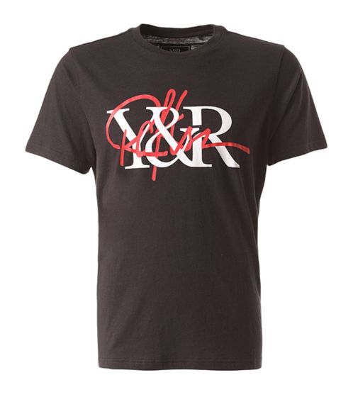 YOUNG & RECKLESS T-shirt en coton entrelacé pour hommes avec imprimé sur le devant 110017-200 noir/blanc/rouge