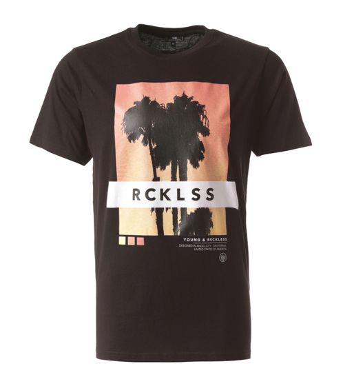 YOUNG & RECKLESS Pacific Twilight men s t-shirt stylish cotton shirt with front print MTS3190BLK-200 black