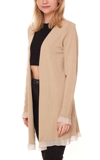 Aniston SELECTED women's knitted jacket, closureless cardigan 17115651 beige