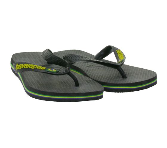 havaianas Brasil stylische Zehen-Trenner mit Brasilien-Logo Badelatschen 41008500090 Schwarz