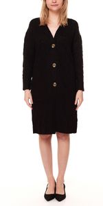 Aniston CASUAL Damen Cardigan mit Ajour-Strickmustern Long-Strickjacke 40051956 Schwarz