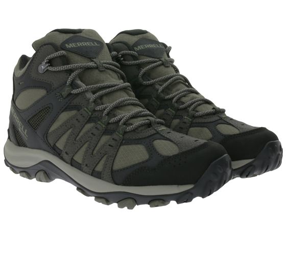 Merrell Accentor Sport 3 Mid GORE TEX Wander-Schuhe nachhaltige Herren Outdoor-Schuhe J135503 Grau/Grün