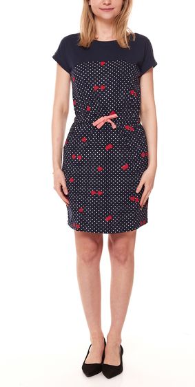 AjC women s jersey dress polka dot summer dress with heart print 69727720 dark blue