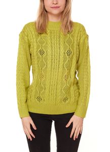 Pull tricoté Aniston pull femme à col montant 39285735 vert