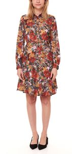 Aniston CASUAL Blusen-Kleid mit floralem Allover-Print Damen Midi-Kleid mit Taillen-Band 10452804 Rot/Bunt