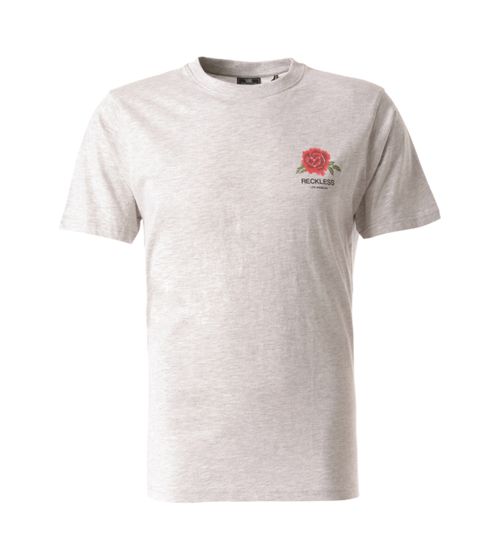 YOUNG & RECKLESS Rosecrans men s t-shirt simple cotton shirt with rose print on the chest MTS2923HGRY Grey