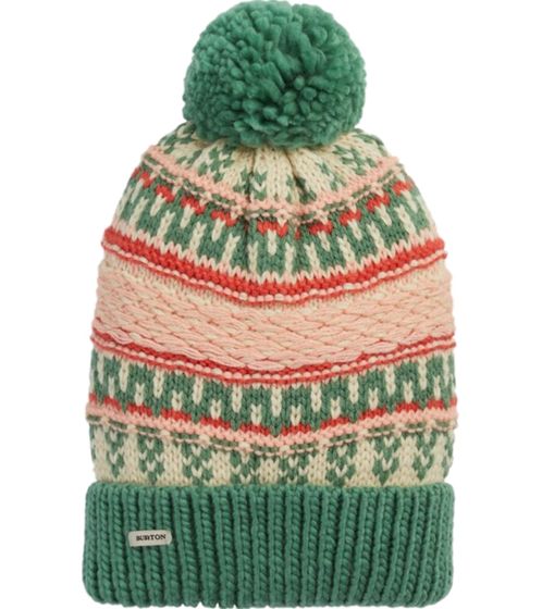 BURTON Walden Beanie warme Bommel-Mütze Umschlag-Mütze 10505107250 Grün/Rosa