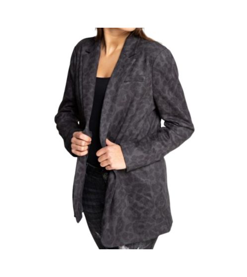 ZHRILL Ellie women's blazer elegant business blazer with leopard print pattern 85856842 dark gray
