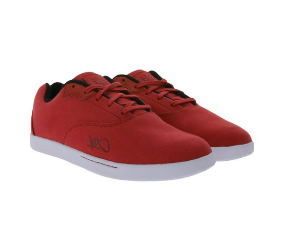 K1X | Kickz cali Herren Halbschuhe aus robustem Canvas Schnür-Schuhe 1000-1156/6010 Rot/Weiß