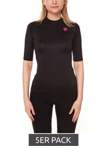 Paquet de 5 Planet Sports Malindi Lycras Chemise de sport pour femme T-shirt de fitness PS110010-200 Noir