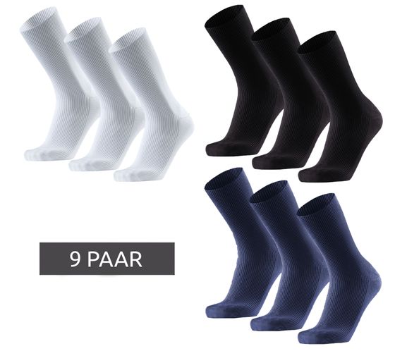 9 pairs of DANISH ENDURANCE Bamboo Soft Top men's and women's socks without elastic waistband crew stockings diabetic socks 150000 in black, navy or white