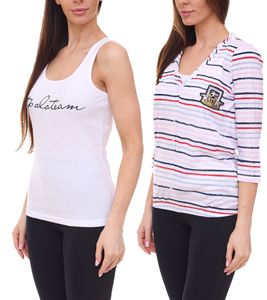 TOM TAILOR T-Shirt Set Damen Sommer-Shirt und Baumwoll-Top 34300140 Weiß/Blau/Rot TOM TAILOR T-Shirt Set Damen Sommer-Shirt und Baumwoll-Top 34300140 Weiß/Blau/Rot