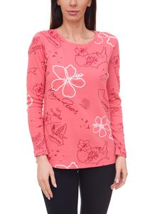 KangaROOS Sweatshirt Damen Baumwoll-Pulli mit verschiedenen Prints 61261202 Rosa/Rot