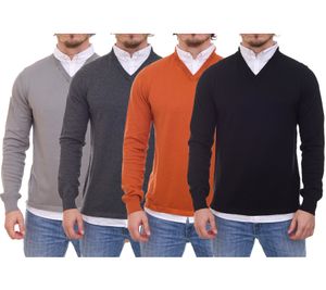 CityComfort men's pullover with V-neck business sweater with button-down shirt insert MVSS003 black, gray or brown