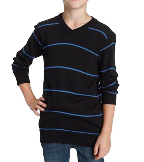 KIDSWORLD pull pull tricoté doux pour enfants à rayures 24014735 noir/bleu