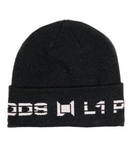 L1 PREMIUM GOODS Division Beanie warme Winter-Mütze kuscheliger Strick-Beanie mit Logo-Schriftzug 877732-001 Schwarz