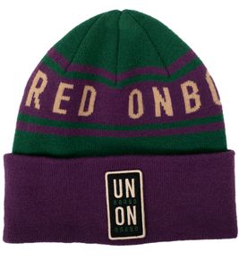 eivy Beanie cozy winter hat with logo patch lettering 6221-190236 purple/green