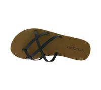 VOLCOM New School II women s toe separator fashionable summer slippers with EVA footbed black/brown