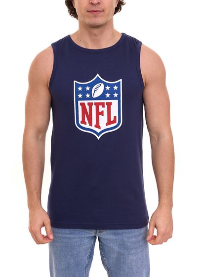 Fanatics NFL Logo Men s Tank Top Sleeveless Crew Neck Sports Shirt 1566MNVY1ADNFL Navy