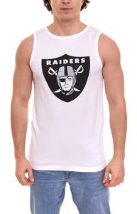 Fanatics NFL Las Vegas Oakland Raiders Herren Tank-Top ärmelloses Sport-Shirt mit Rundhalsausschnitt 1566MWHT1ADORA Weiß