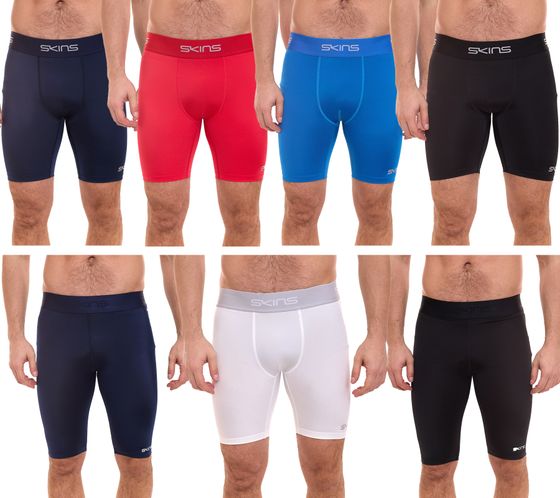 SKINS DNAmic PRIMARY ou FORCE short de sport pour hommes avec technologie de compression dégradée vêtements de compression noir, bleu, rouge, blanc