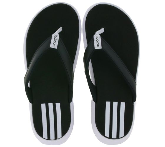 adidas COMFORT Zehen-Trenner zeitlose Sommer-Sandalen mit weißen Akzenten Badelatschen FY8656 Schwarz/Weiß