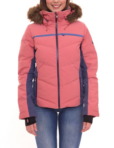 ROXY Snowstorm Dusty Cedar women s snowboard jacket with removable faux fur on the hood winter jacket 76526703 pink