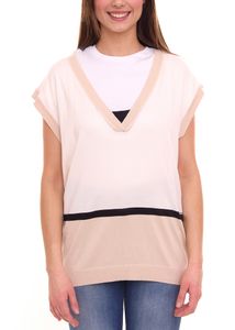 bruno banani Damen Pullunder mit nachhaltiger Viskose Color-Blocking 10298354 Beige/Schwarz bruno banani Damen Pullunder mit nachhaltiger Viskose Color-Blocking 10298354 Beige/Schwarz