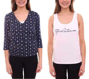 TOM TAILOR T-Shirt Set Damen Sommer-Shirt und Baumwoll-Top 21882004 Weiß/Blau TOM TAILOR T-Shirt Set Damen Sommer-Shirt und Baumwoll-Top 21882004 Weiß/Blau