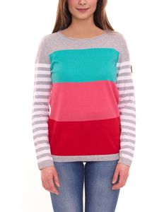 KangaROOS pull femme chemise en coton color block 59680160 gris/turquoise/rose KangaROOS pull femme chemise en coton color block 59680160 gris/turquoise/rose