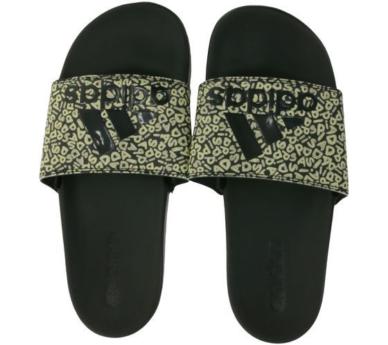 adidas Adilette Comfort Slides women's mules extra padded sandals GZ2914 black/white