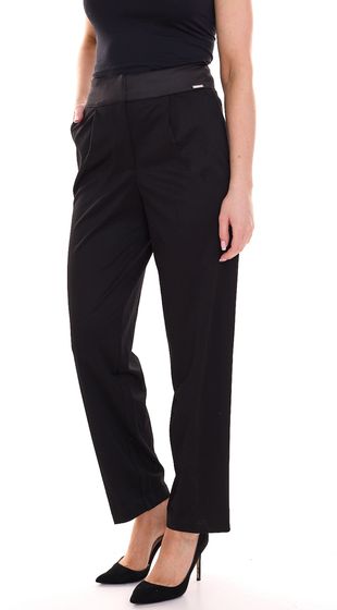 bruno banani women's high waist business trousers with straight leg jersey trousers 63673962 black
