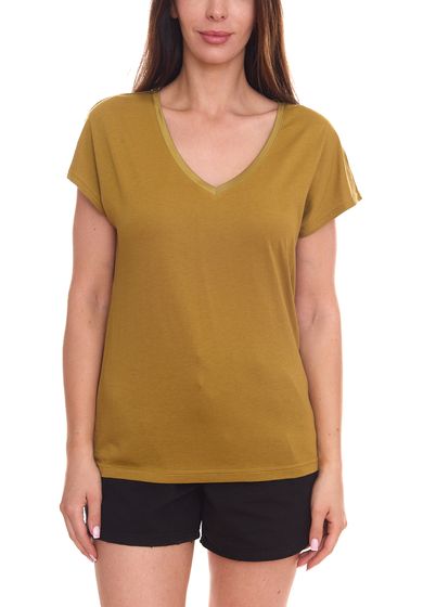 HECHTER PARIS women s t-shirt basic shirt with V-neck short-sleeved shirt 33919325 green